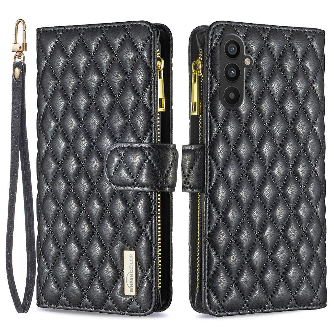 BINFEN COLOR BF Style-15 For Samsung Galaxy A25 5G Flip Case Wallet Phone Stand Shell Zipper Pocket Leather Cover BINFEN COLOR BF Style-15 For Samsung Galaxy A25 5G Flip Case Wallet Phone Stand Shell Zipper Pocket Leather Cover